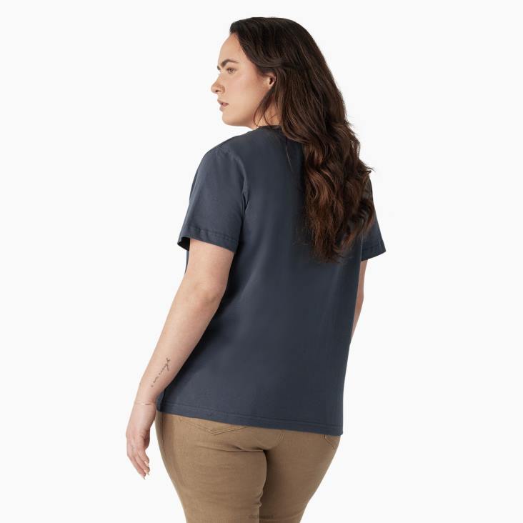 vrouwen Dickies plus zwaargewicht T-shirt met korte mouwen luchtmacht blauw (af) kleding 6F0X1965