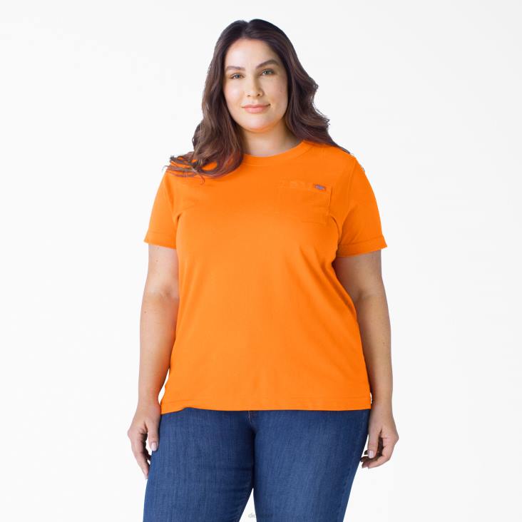 vrouwen Dickies plus zwaargewicht T-shirt met korte mouwen oranje (of) kleding 6F0X1974