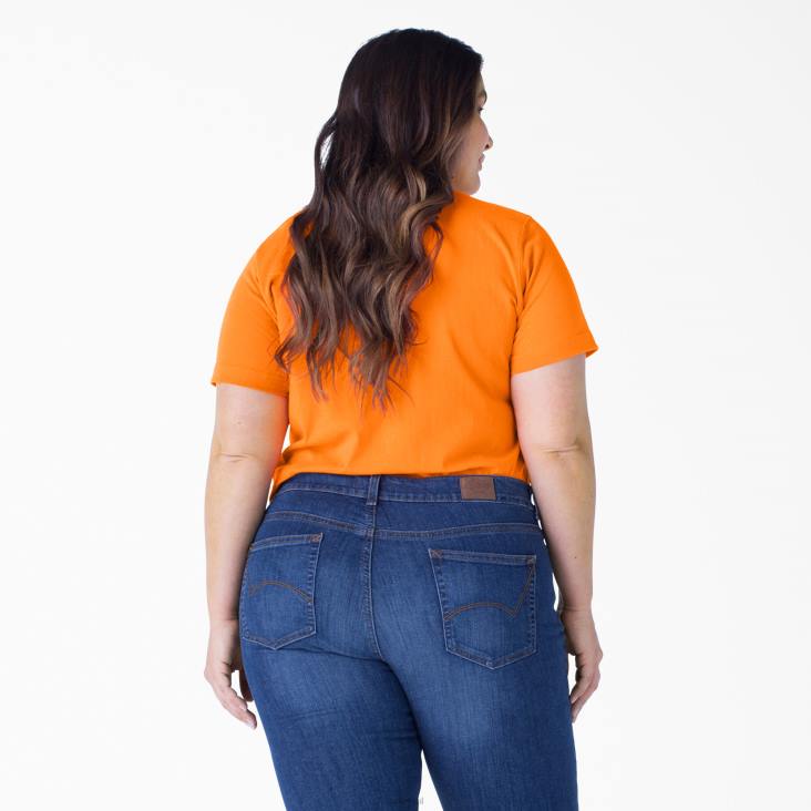 vrouwen Dickies plus zwaargewicht T-shirt met korte mouwen oranje (of) kleding 6F0X1974