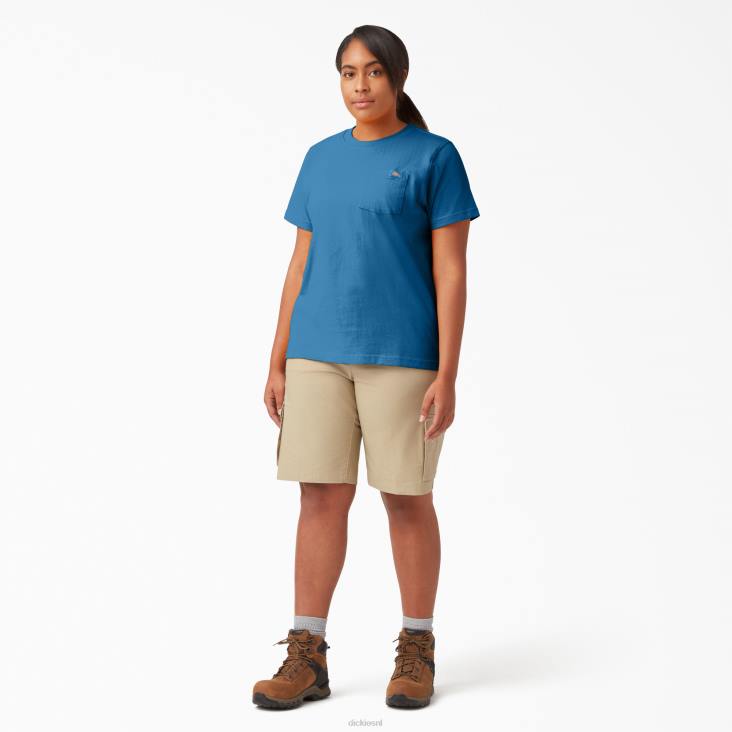 vrouwen Dickies plus zwaargewicht T-shirt met korte mouwen vallarta blauw (v2b) kleding 6F0X1975