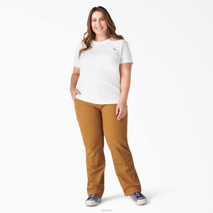 vrouwen Dickies plus zwaargewicht T-shirt met korte mouwen wit (wh) kleding 6F0X1976