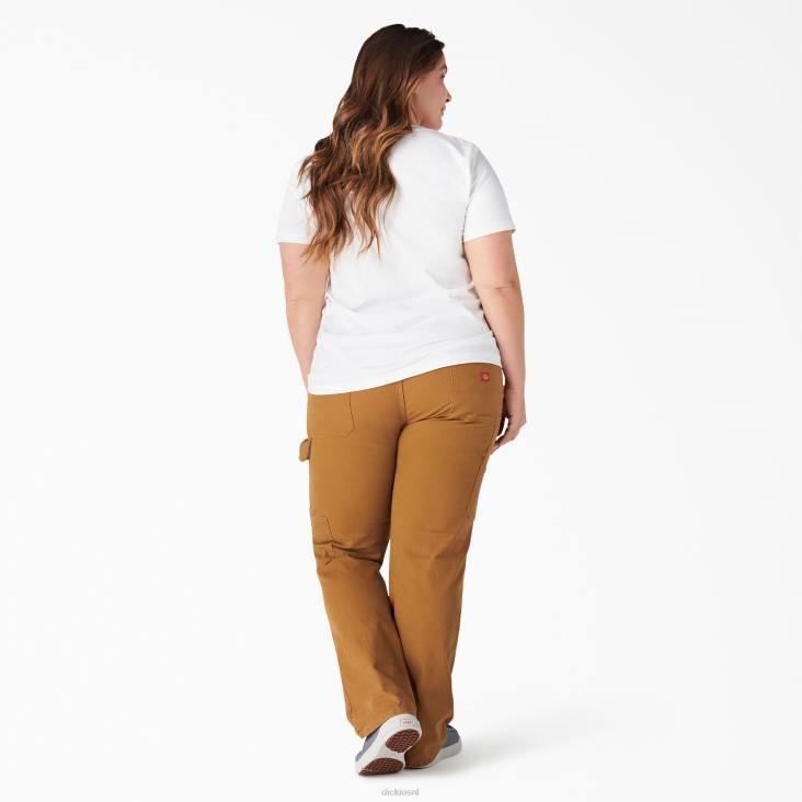 vrouwen Dickies plus zwaargewicht T-shirt met korte mouwen wit (wh) kleding 6F0X1976