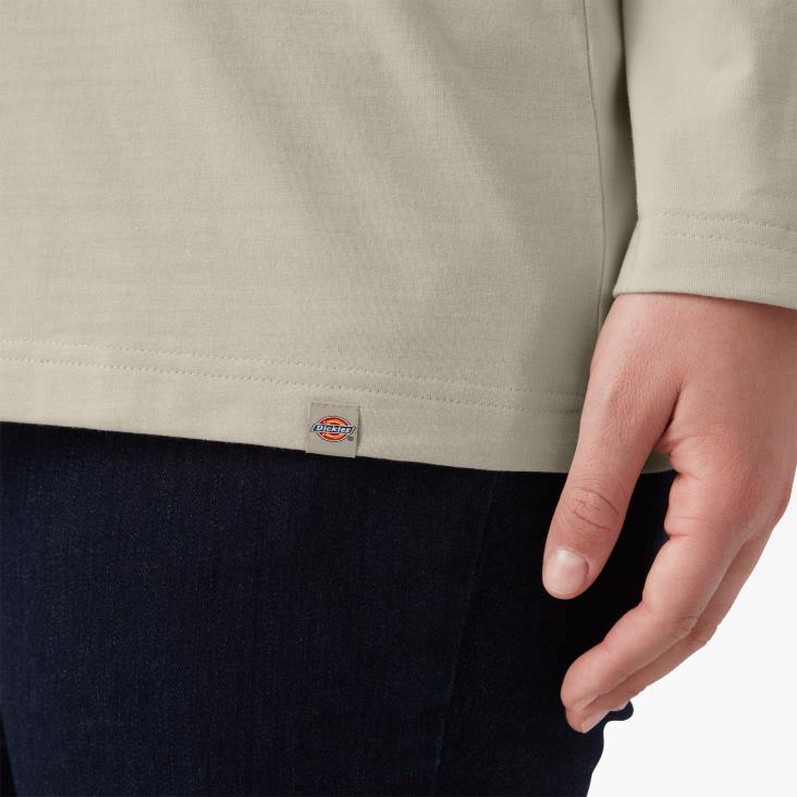 vrouwen Dickies plus zwaargewicht henley havermout (ot9) kleding 6F0X2155