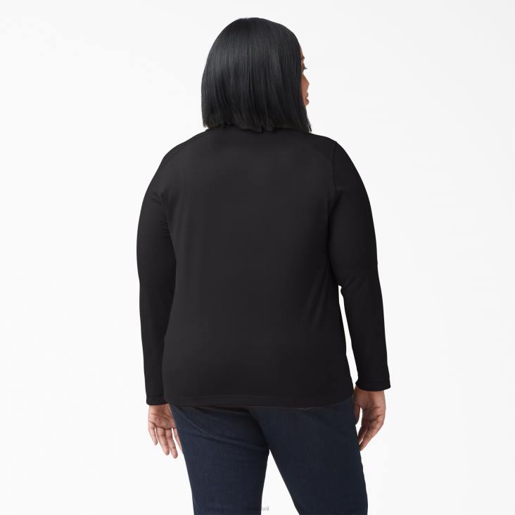 vrouwen Dickies plus zwaargewicht henley zwart (kbk) kleding 6F0X2154