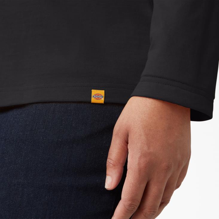 vrouwen Dickies plus zwaargewicht henley zwart (kbk) kleding 6F0X2154