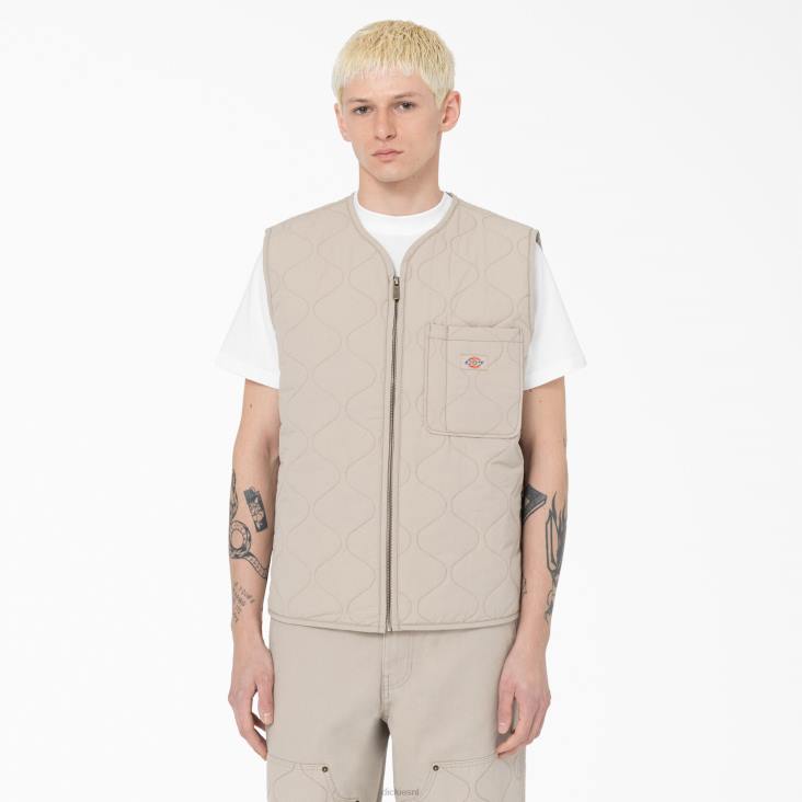 Heren Dickies Thorsby voering vest zandsteen (ss) kleding 6F0X1123