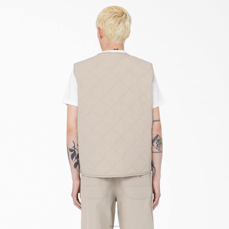 Heren Dickies Thorsby voering vest zandsteen (ss) kleding 6F0X1123