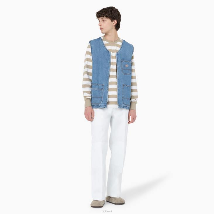 Heren Dickies denim vest met rits aan de voorkant licht denim (ltd) kleding 6F0X972