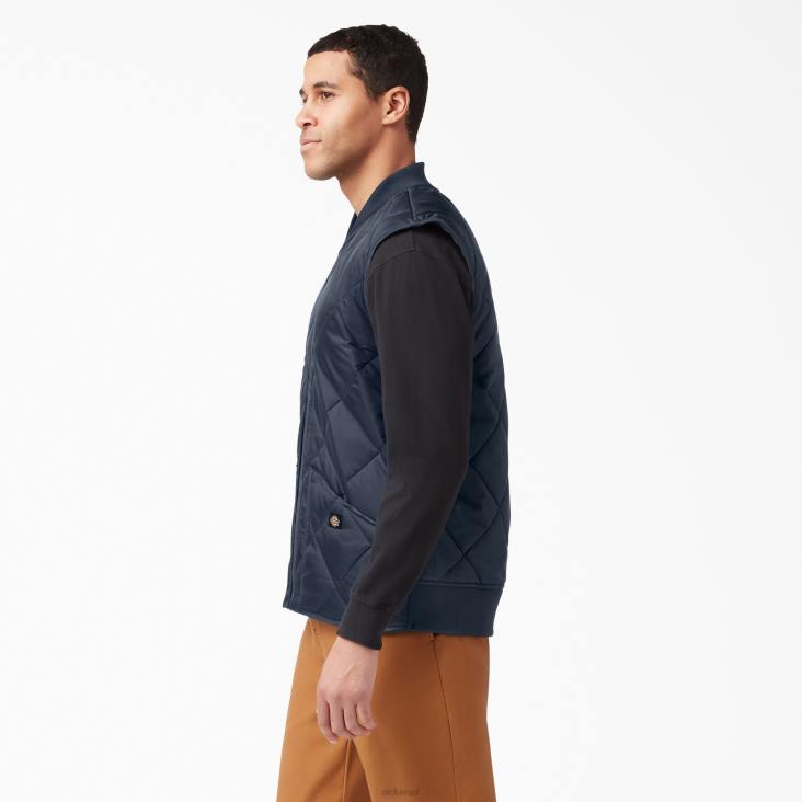 Heren Dickies diamant gewatteerd vest donker marineblauw (dn) kleding 6F0X1023