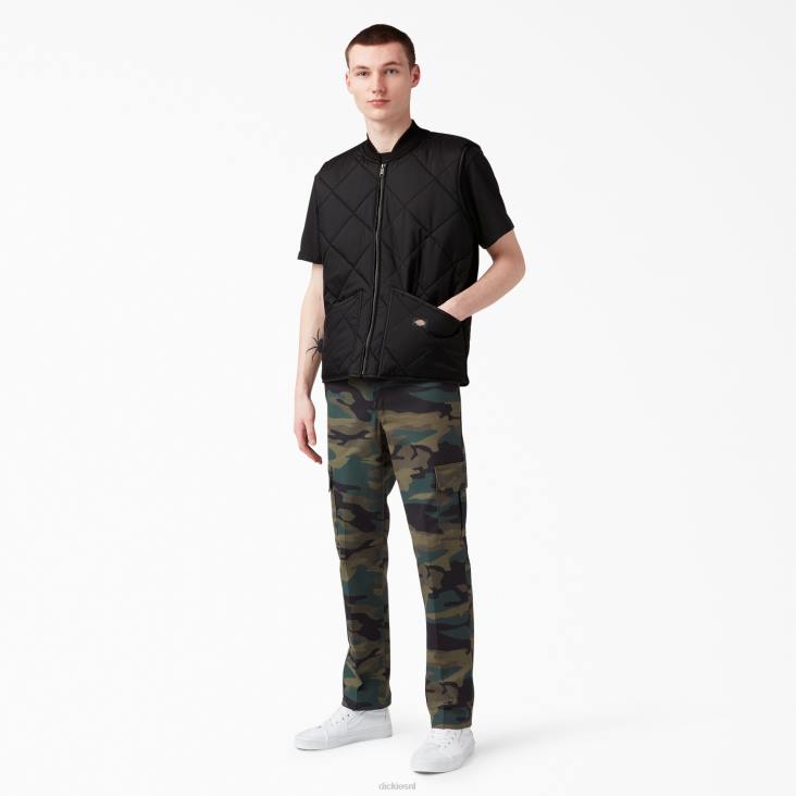 Heren Dickies diamant gewatteerd vest zwart (bk) kleding 6F0X1022