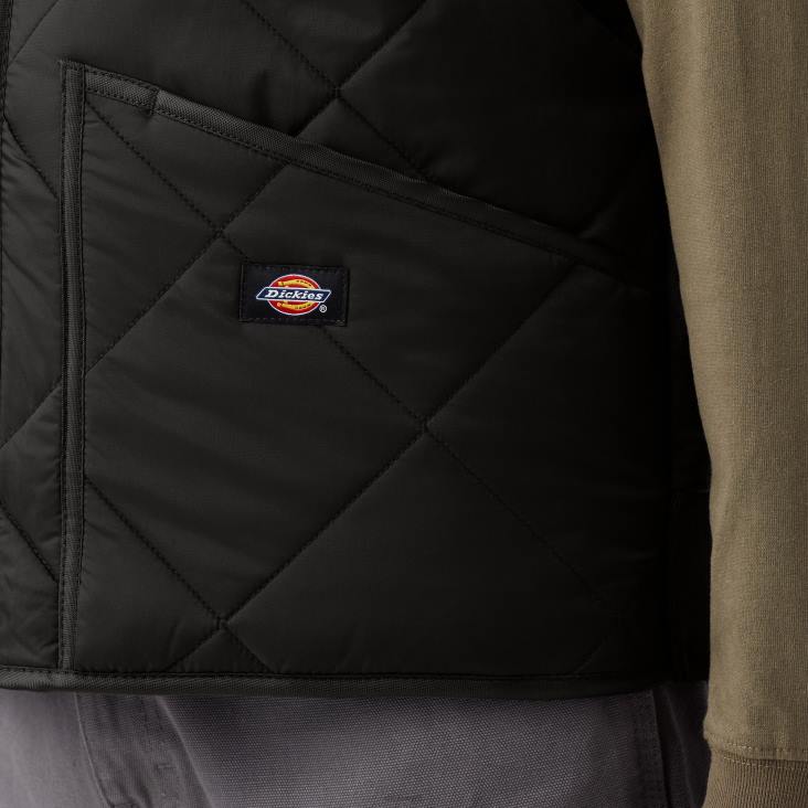 Heren Dickies diamant gewatteerd vest zwart (bk) kleding 6F0X1022