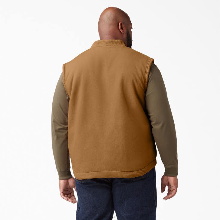 Heren Dickies hoogpolig met fleece gevoerd eendenvest gespoelde bruine eend (rbd) kleding 6F0X1062