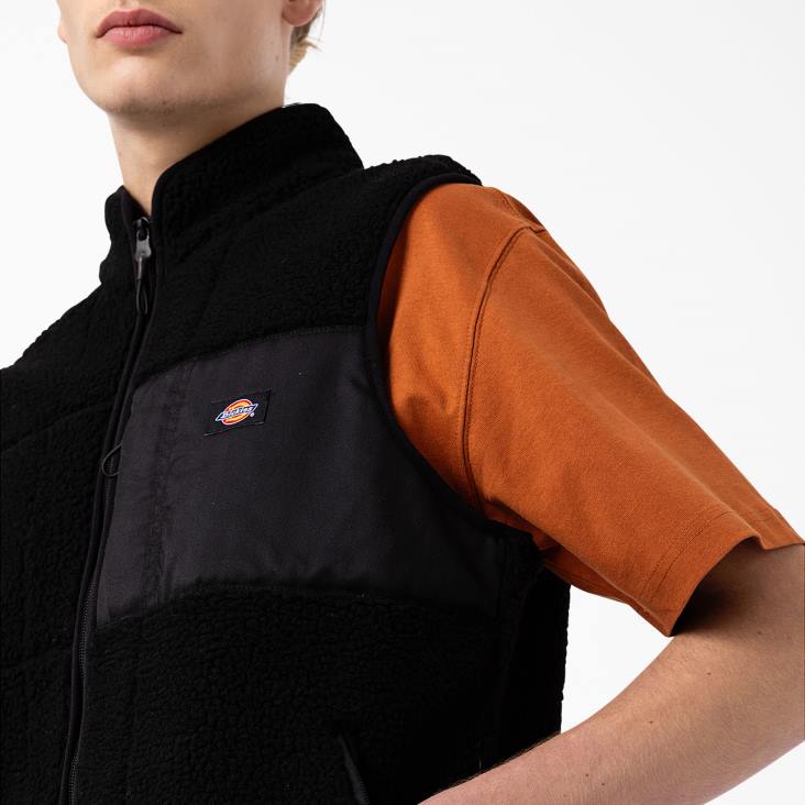 Heren Dickies rood parachutevest zwart (bk) kleding 6F0X1120