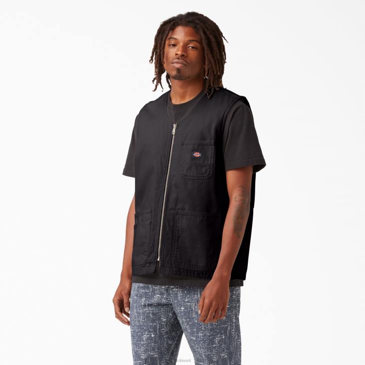 Heren Dickies stonewashed eend timmermansvest stonewashed zwart (sbk) kleding 6F0X1055