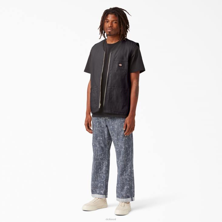Heren Dickies stonewashed eend timmermansvest stonewashed zwart (sbk) kleding 6F0X1055