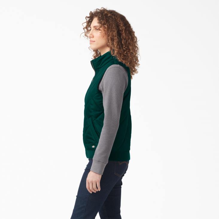 vrouwen Dickies gewatteerd vest bosgroen (ft) kleding 6F0X2297