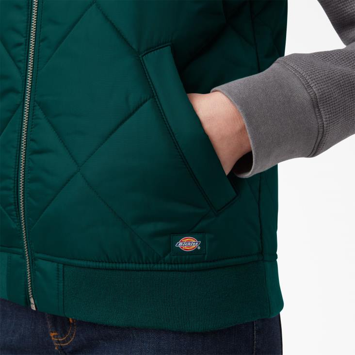 vrouwen Dickies gewatteerd vest bosgroen (ft) kleding 6F0X2297
