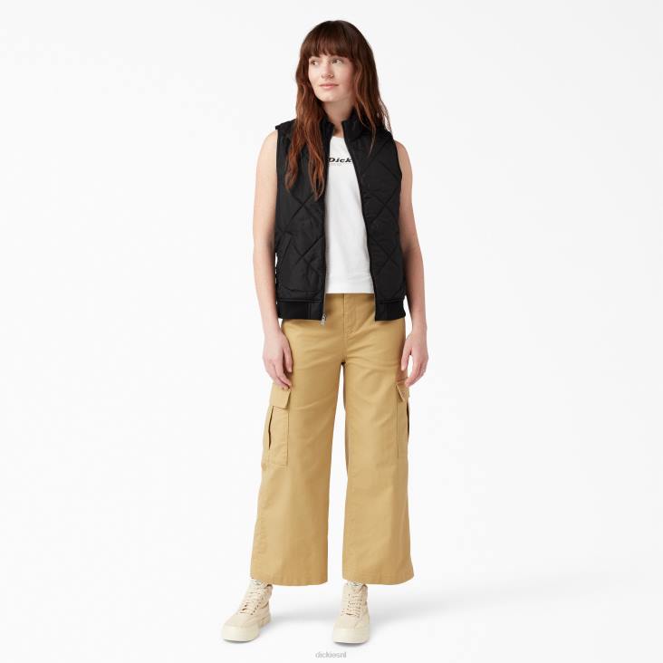 vrouwen Dickies gewatteerd vest zwart (bk) kleding 6F0X2295