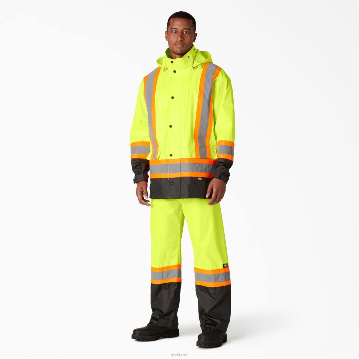 uniseks Dickies hi vis 2-delig veiligheidsregenpak ansi geel (ay) werk kleding 6F0X1454