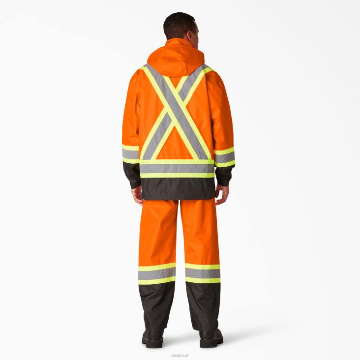 uniseks Dickies hi vis 2-delig veiligheidsregenpak ansi-sinaasappel (oa) werk kleding 6F0X1453