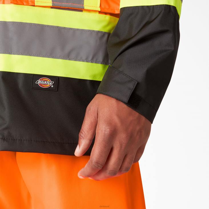 uniseks Dickies hi vis 2-delig veiligheidsregenpak ansi-sinaasappel (oa) werk kleding 6F0X1453