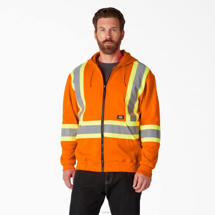 uniseks Dickies hi vis veiligheidshoodie ansi-sinaasappel (oa) werk kleding 6F0X1458