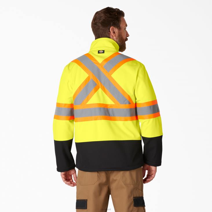 uniseks Dickies hi vis veiligheidssoftshelljack ansi geel (ay) werk kleding 6F0X1456