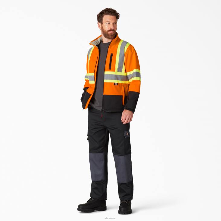 uniseks Dickies hi vis veiligheidssoftshelljack ansi-sinaasappel (oa) werk kleding 6F0X1455