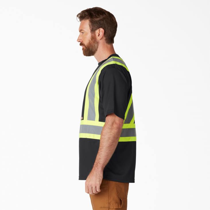 uniseks Dickies hi vis veiligheidst-shirt met korte mouwen zwart (bk) werk kleding 6F0X1447