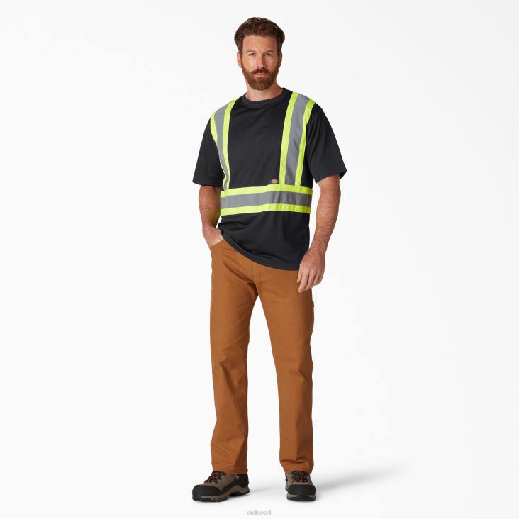 uniseks Dickies hi vis veiligheidst-shirt met korte mouwen zwart (bk) werk kleding 6F0X1447