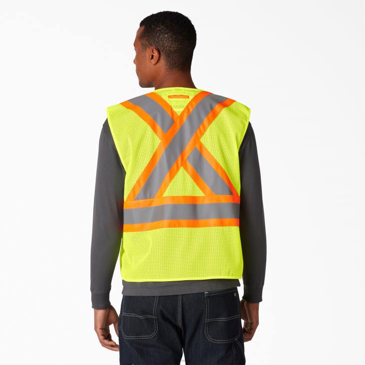 uniseks Dickies hi vis veiligheidsvest ansi geel (ay) werk kleding 6F0X1452