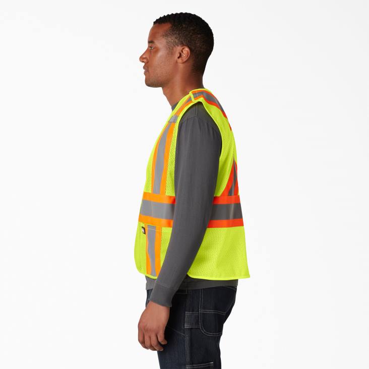 uniseks Dickies hi vis veiligheidsvest ansi geel (ay) werk kleding 6F0X1452