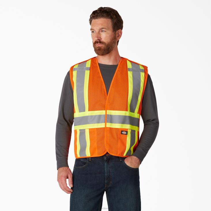 uniseks Dickies hi vis veiligheidsvest ansi-sinaasappel (oa) werk kleding 6F0X1451