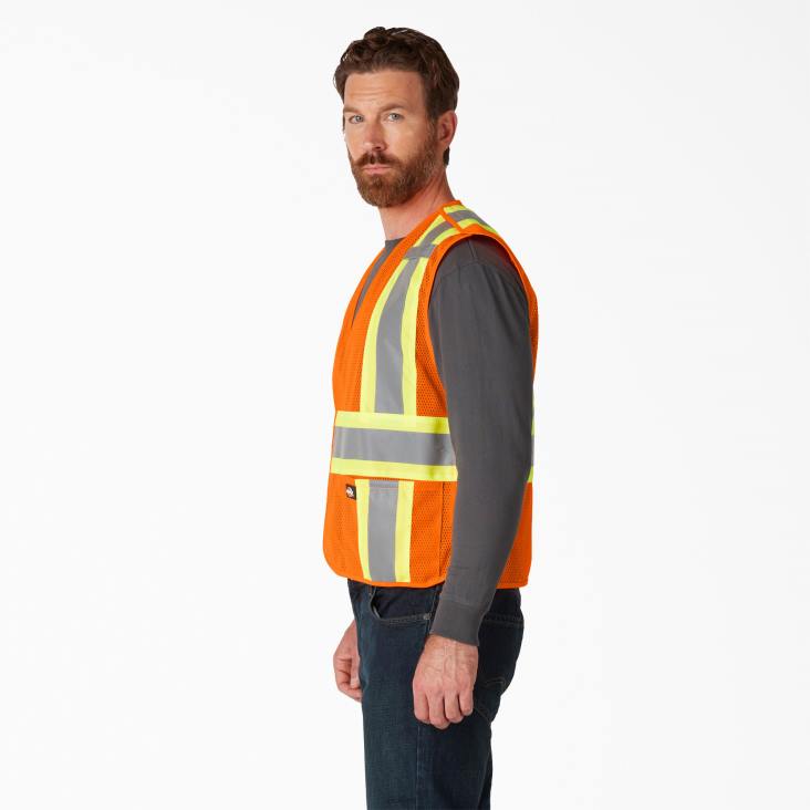 uniseks Dickies hi vis veiligheidsvest ansi-sinaasappel (oa) werk kleding 6F0X1451