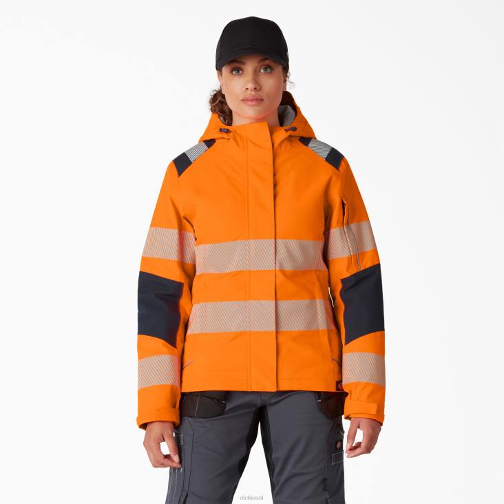 vrouwen Dickies hi vis geïsoleerd prestatiejack oranje (of) werk kleding 6F0X2337