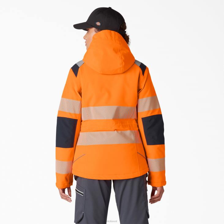 vrouwen Dickies hi vis geïsoleerd prestatiejack oranje (of) werk kleding 6F0X2337