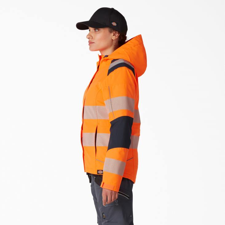 vrouwen Dickies hi vis geïsoleerd prestatiejack oranje (of) werk kleding 6F0X2337