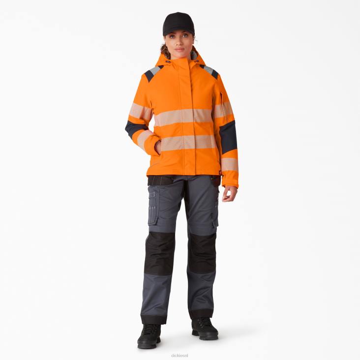 vrouwen Dickies hi vis geïsoleerd prestatiejack oranje (of) werk kleding 6F0X2337