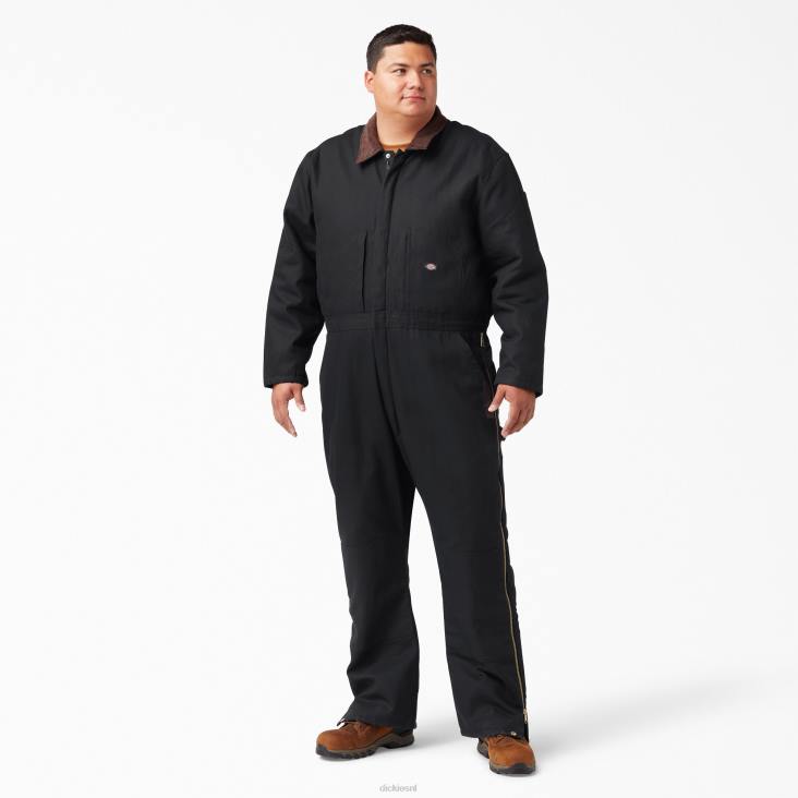 Heren Dickies eend geïsoleerde overall zwart (bk) werk kleding 6F0X1349
