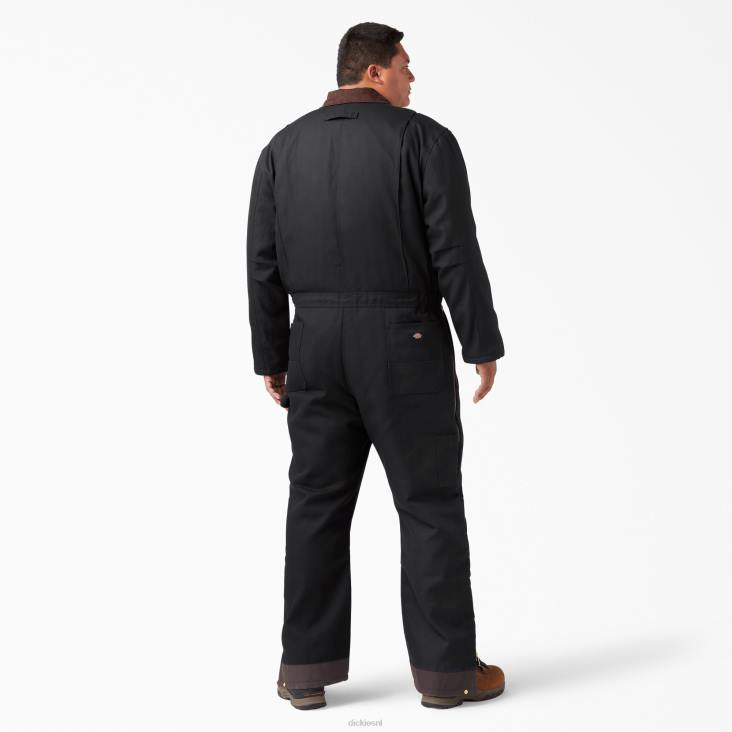 Heren Dickies eend geïsoleerde overall zwart (bk) werk kleding 6F0X1349