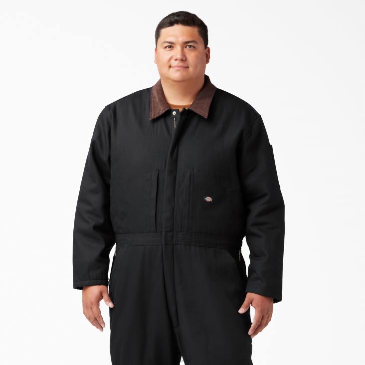 Heren Dickies eend geïsoleerde overall zwart (bk) werk kleding 6F0X1349