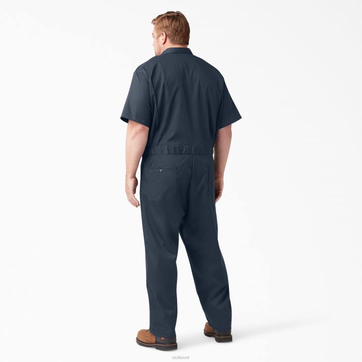 Heren Dickies flex overall met korte mouwen donker marineblauw (dn) werk kleding 6F0X1239