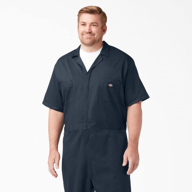 Heren Dickies flex overall met korte mouwen donker marineblauw (dn) werk kleding 6F0X1239