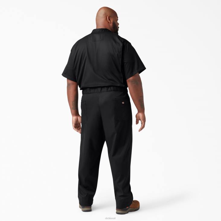 Heren Dickies flex overall met korte mouwen zwart (bk) werk kleding 6F0X1238