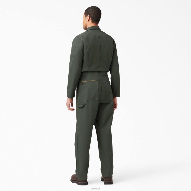 Heren Dickies luxe gemengde overall met lange mouwen olijfgroen (og) werk kleding 6F0X1237