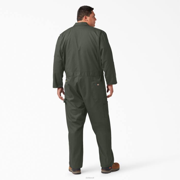 Heren Dickies luxe gemengde overall met lange mouwen olijfgroen (og) werk kleding 6F0X1237