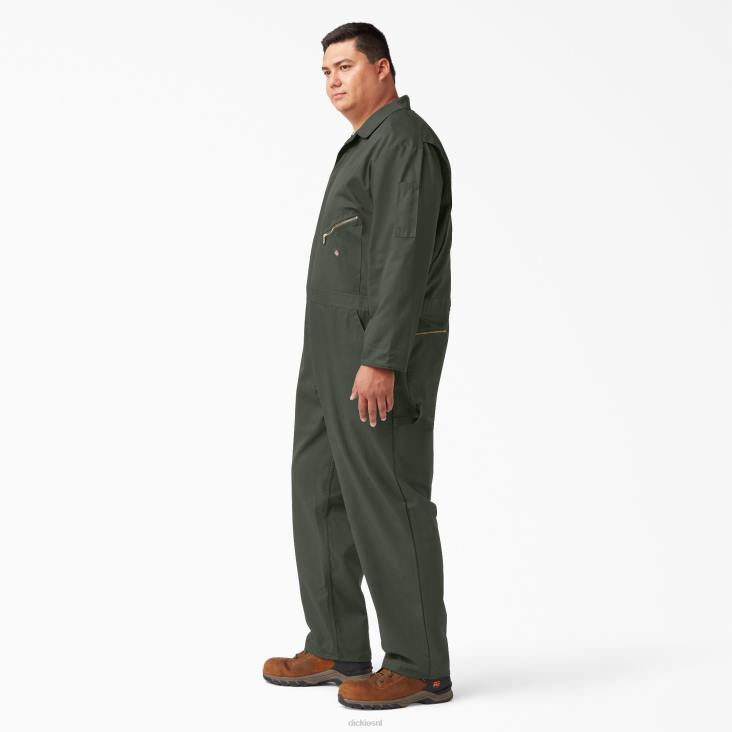 Heren Dickies luxe gemengde overall met lange mouwen olijfgroen (og) werk kleding 6F0X1237