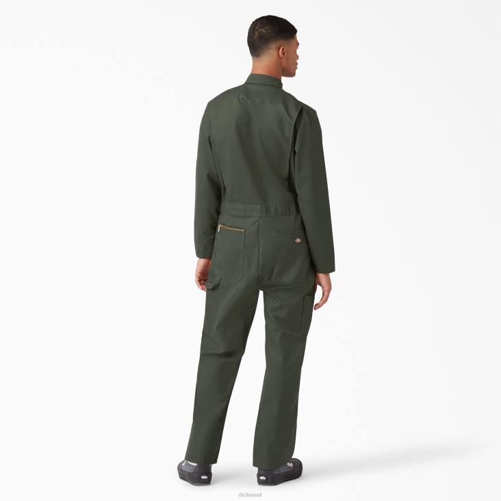 Heren Dickies luxe gemengde overall met lange mouwen olijfgroen (og) werk kleding 6F0X1237