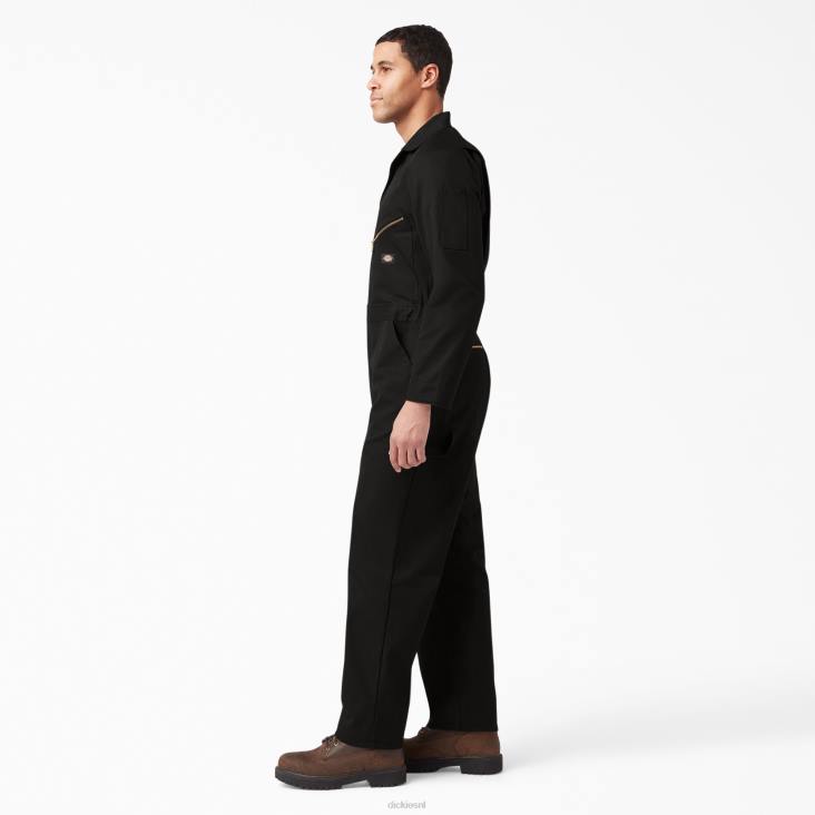 Heren Dickies luxe gemengde overall met lange mouwen zwart (bk) werk kleding 6F0X1234