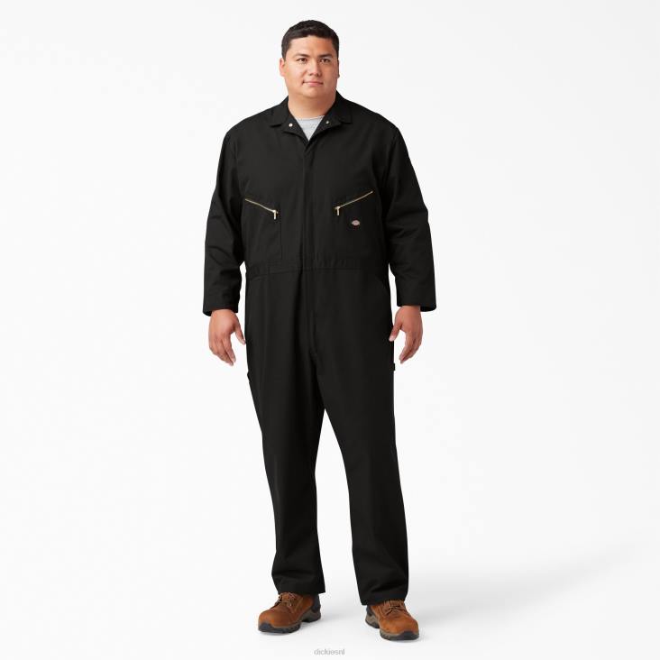 Heren Dickies luxe gemengde overall met lange mouwen zwart (bk) werk kleding 6F0X1234